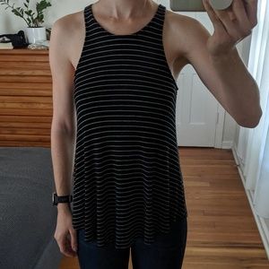 Racerback Tank Top Stripes Black & White